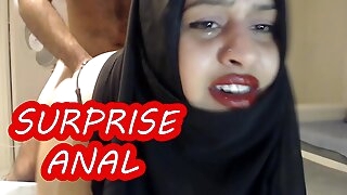 painful surprise anal with married hijab woman