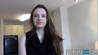 PropertySex - Young terra firma agent with fat incompetent tits homemade sexual intercourse