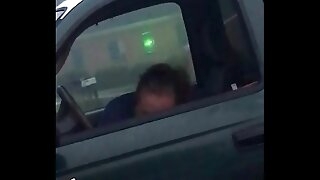 Wife caught sucking friend to driveway