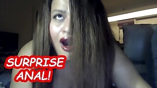 SHE CRIES AND SAYS NO ! SURPRISE ANAL WITH Broad in the beam ASS TEEN !