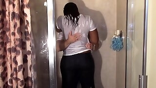 Big Booty Black Handsomeness NaeJae grinding in shower (interracial)
