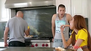 Sausage And Brother's Cock For Breakfast-Vanna Bardot