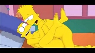 Los Simpsons Bart cogiendo a Marge