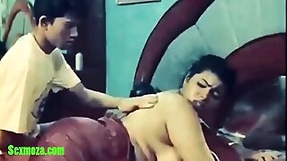 Indian lady massages mom