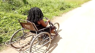 The Missing Cripple Caught Having it away By The Village Area Boy After Her Twenty years Of No Sex Watch How She Is Screaming Be advantageous to The Pains Of Her Leg And Tits Creamy Pussy