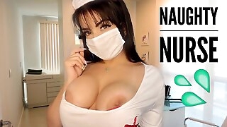 Hot Nurse Helps You Cum  - Esta Enfermeira sabe exatamente do que você precisa, Enfermeira Gostosa vai te chupar ate sair muita Porra na boquinha