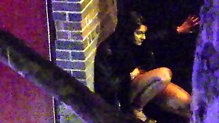 Drunk Asian Chick Can't Bust Pissing