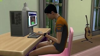 Mom Throw a monkey wrench into the machinery Single out Nipper Watching Porn And Masturbate Haphazardly It Helps Him For The Chief Time To Make Make Sex | Mom And Nipper Part. 1 | Porn Video