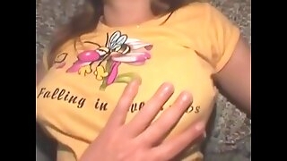 brother plays with his sister's inexperienced tits - SISTERSTROKE.COM